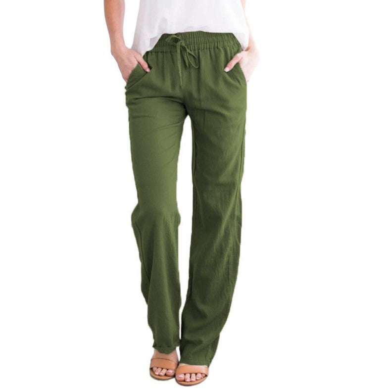 Casual Lightweight Mens Summer Pants Straight Leg Style