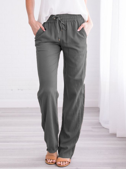 Casual Lightweight Mens Summer Pants Straight Leg Style