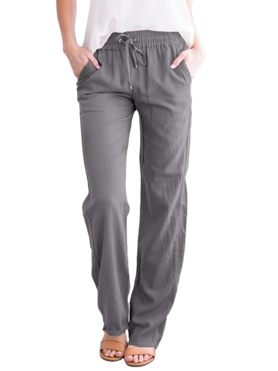 Casual Lightweight Mens Summer Pants Straight Leg Style