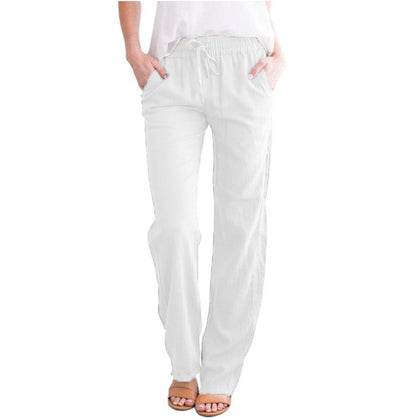 Casual Lightweight Mens Summer Pants Straight Leg Style