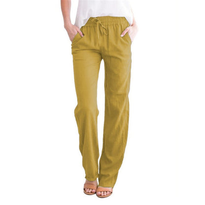 Casual Lightweight Mens Summer Pants Straight Leg Style
