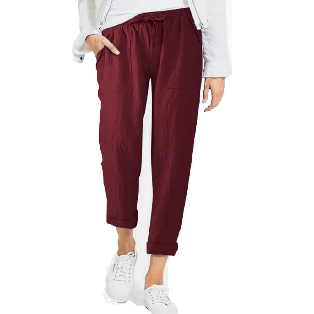 Casual Lightweight Mens Summer Pants Straight Leg Style