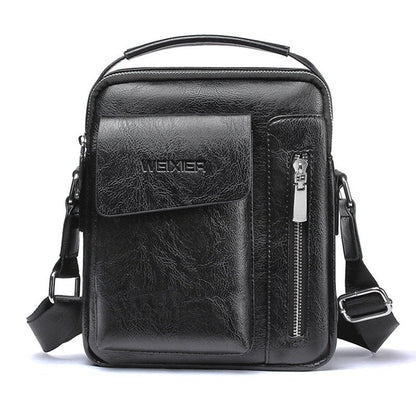 Stylish Mens Crossbody Bag - Faux Leather Satchel with Strap