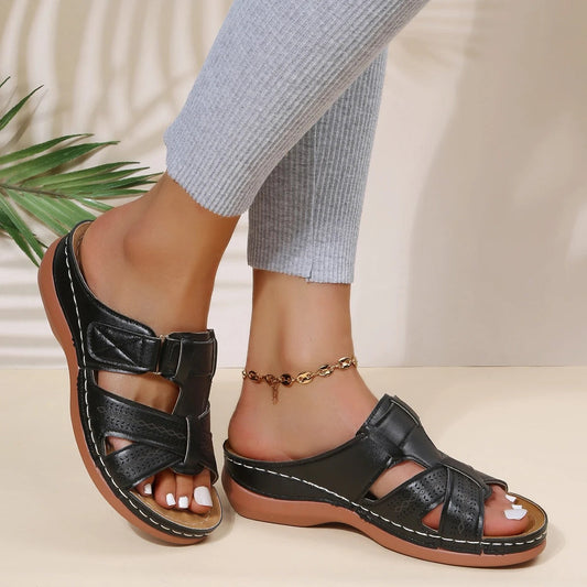 Vintage Style Comfortable Wedge Sandals - Luxivelle
