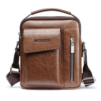 Stylish Mens Crossbody Bag - Faux Leather Satchel with Strap - Luxivelle