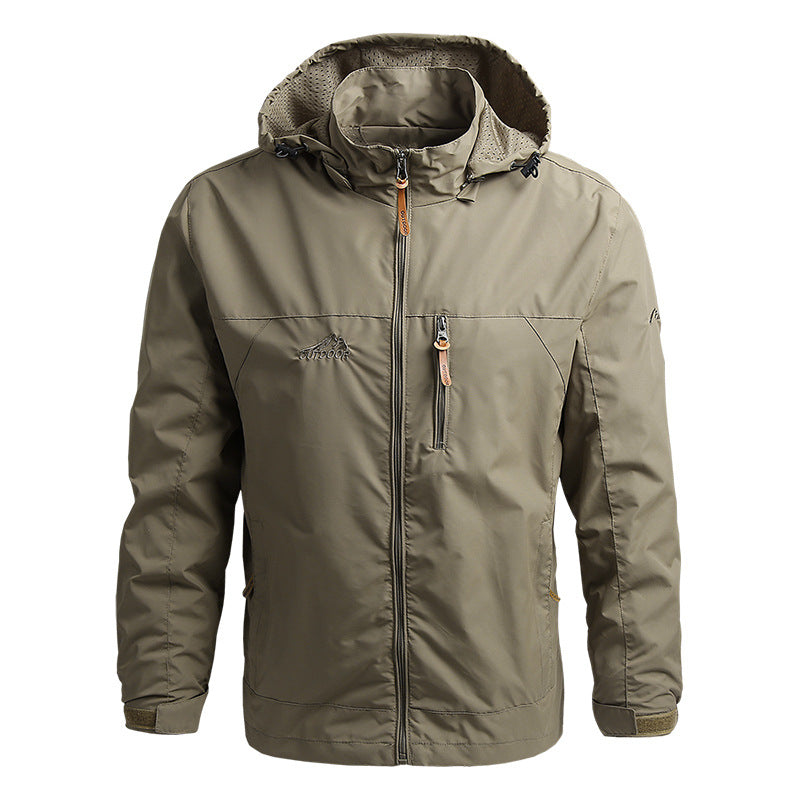 Waterproof Men's Breathable Zip Up Jacket