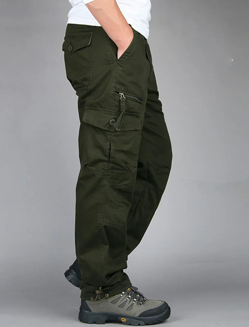 Classic Fit Mens Cargo Pants with Multiple Pockets