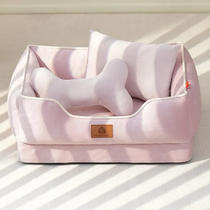 Plush Orthopedic Dog Bed with Pillow & Support - Luxivelle