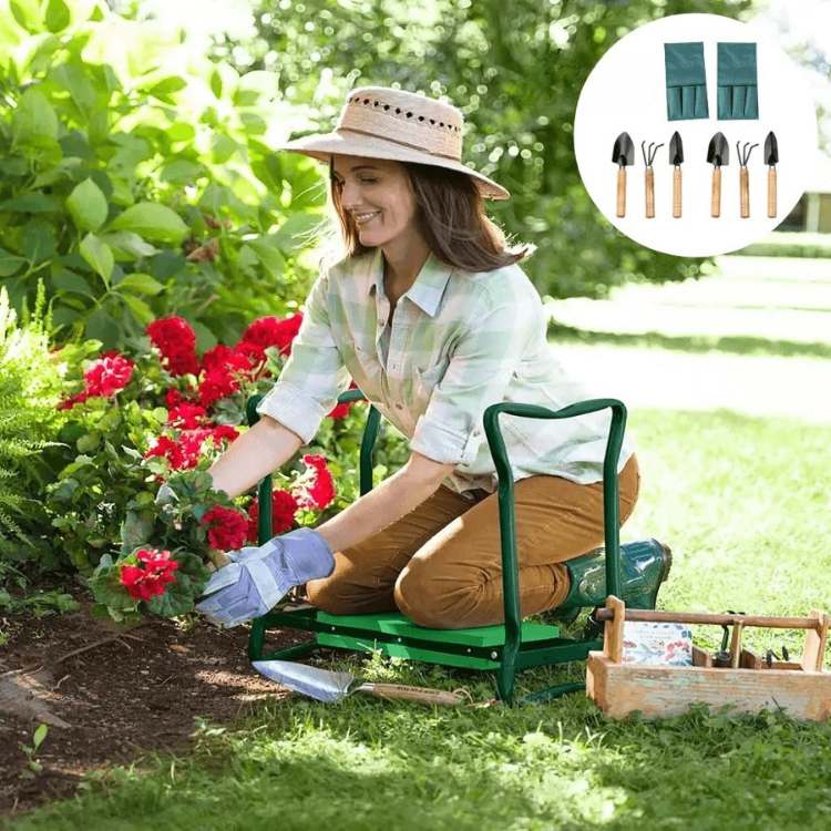 Comfortable Garden Kneeler Stool with Padded Cushion - Luxivelle