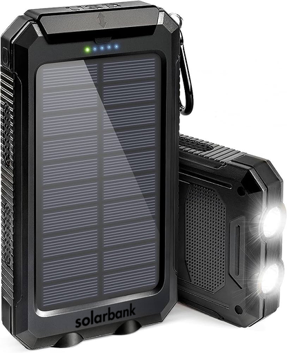 Portable 20000mAh Solar Charger with LED Light - Luxivelle