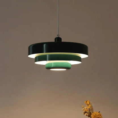 "Vintage LED pendant light with classic metal and elegant finish, available in vibrant colors for interior spaces."