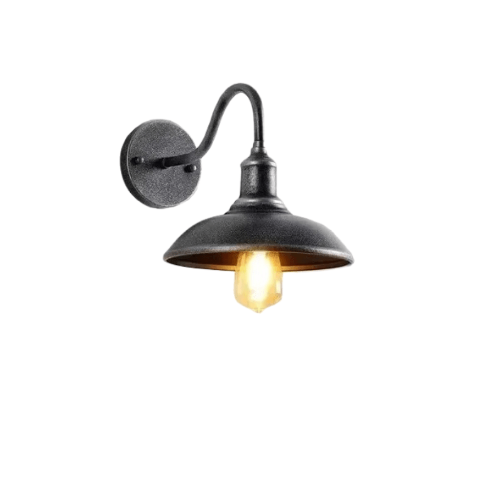 "Vintage-style Retro LED Wall Light with wrought iron, ideal for indoor/outdoor decor, available in multiple colors."