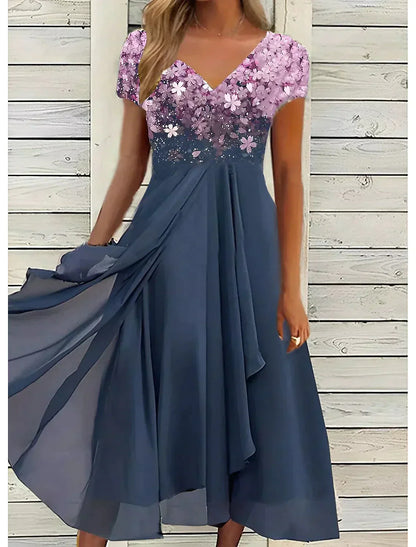 Elegant V-Neck Evening Dress
