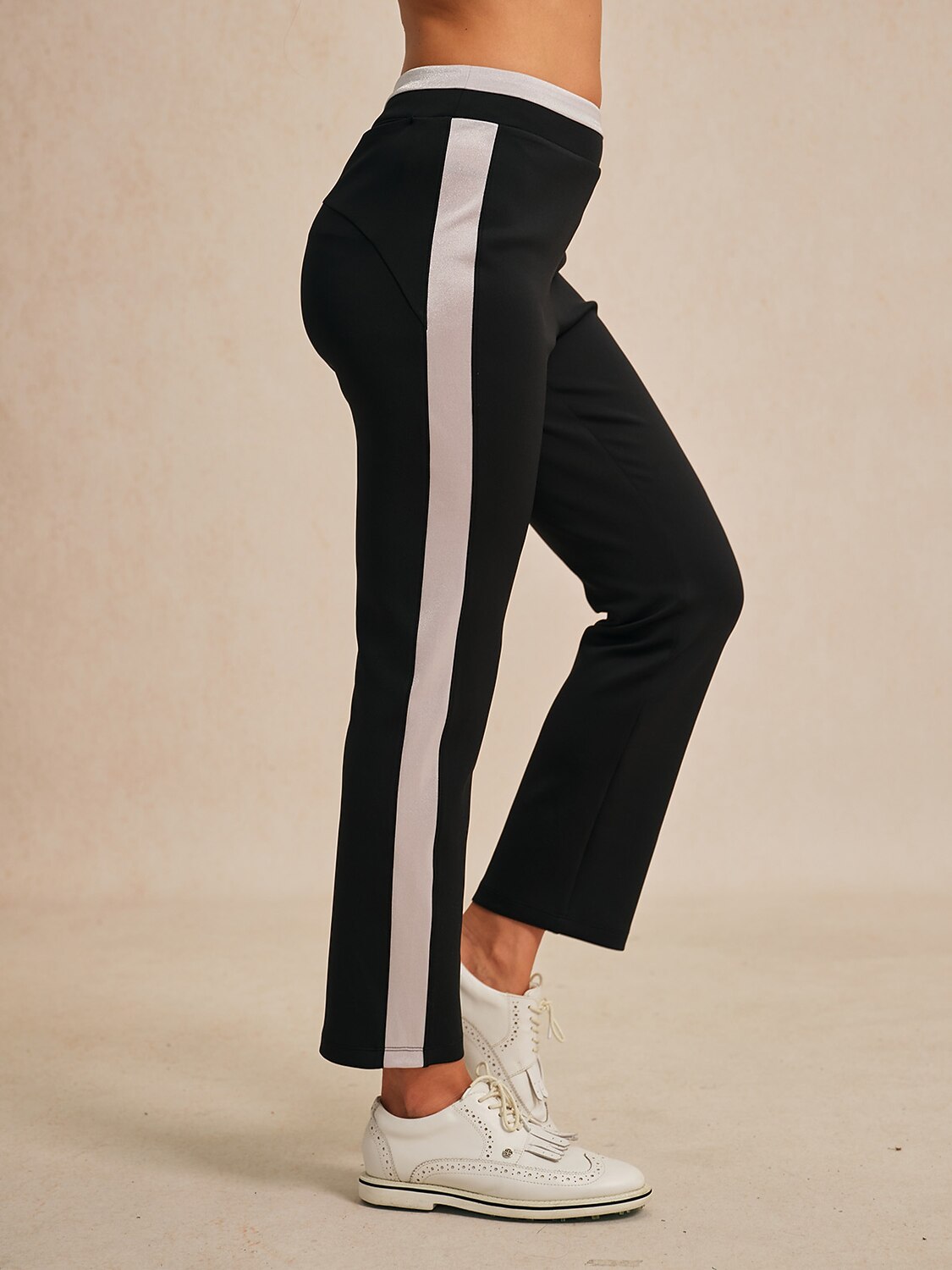 Comfortable 39 Inch Elastic Dark Blue Ankle Pants