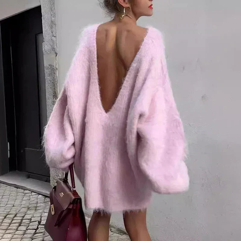Cozy Oversized Soft Sweater Dress - Luxivelle