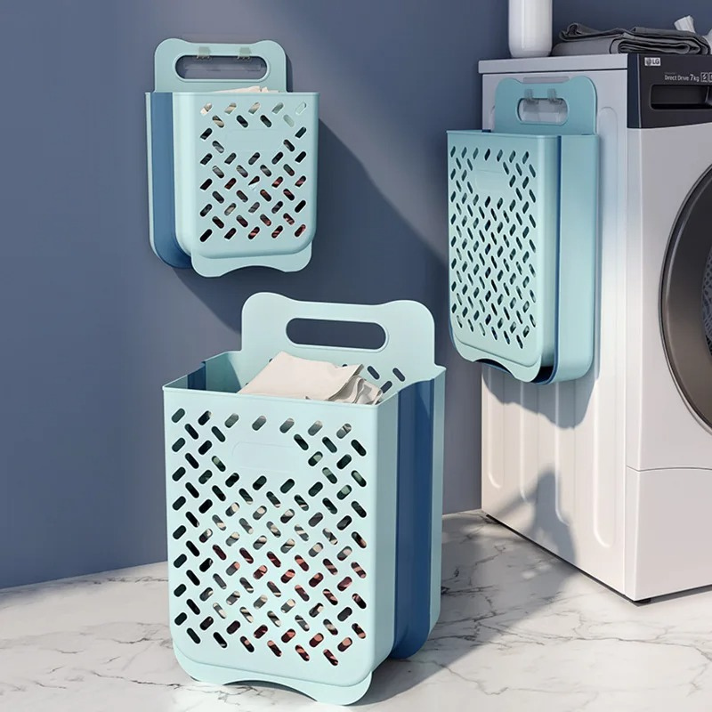 Space-Saving Collapsible Laundry Hamper with Breathable Mesh - Luxivelle
