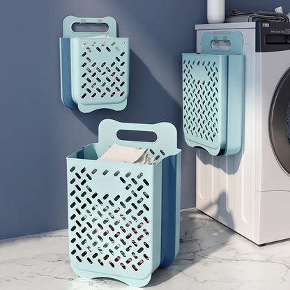 Space-Saving Collapsible Laundry Hamper with Breathable Mesh - Luxivelle