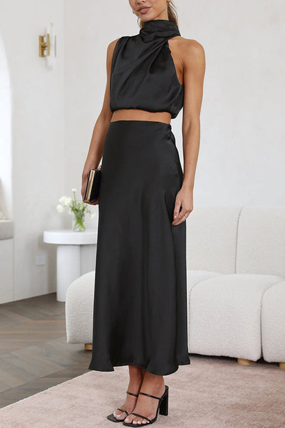 Chic Halter Neck Swimsuit Set