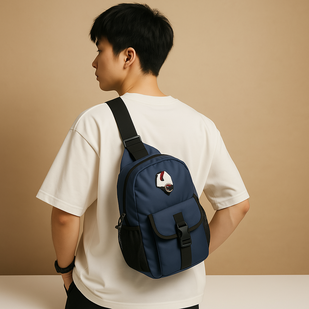 Men’s water-resistant crossbody travel bag with breathable strap, water bottle holder, and stain-proof finish for outdoor and urban adventures.
