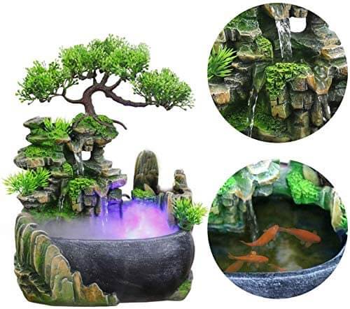 Soothing Desktop Water Fountain with LED Light