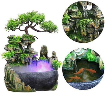 Soothing Desktop Water Fountain with LED Light