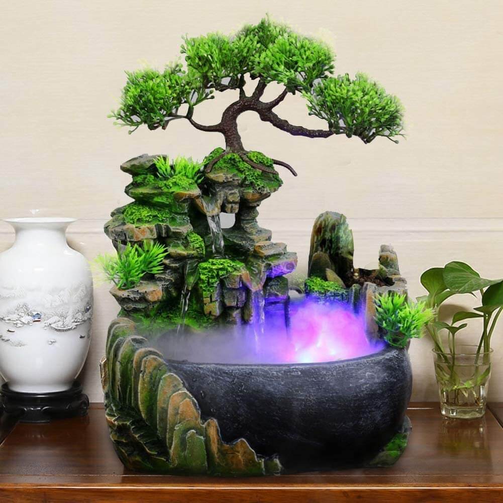 Soothing Desktop Water Fountain with LED Light - Luxivelle