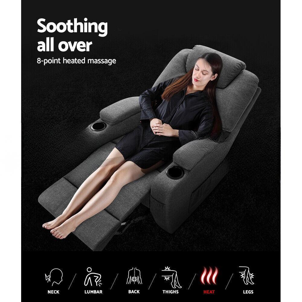 Heated Massage Recliner Chair with Footrest