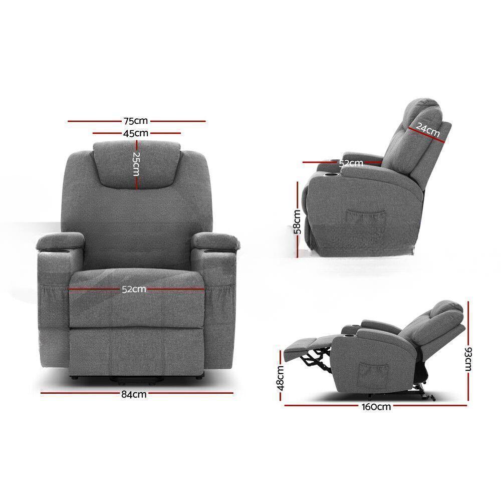 Heated Massage Recliner Chair with Footrest