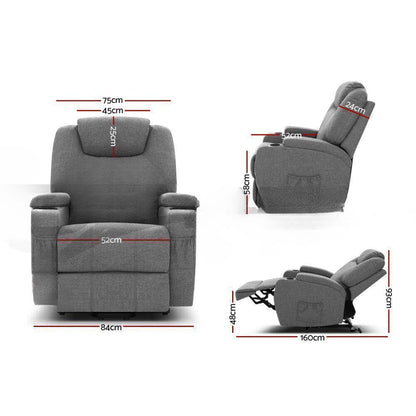 Heated Massage Recliner Chair with Footrest