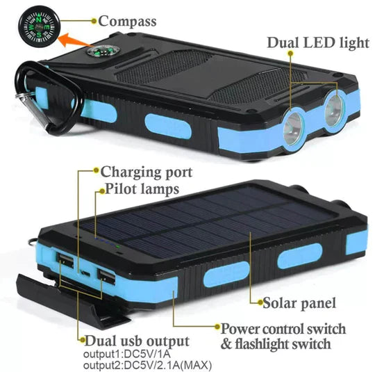 Durable Portable Solar Charger 500000mAh for Camping - Luxivelle