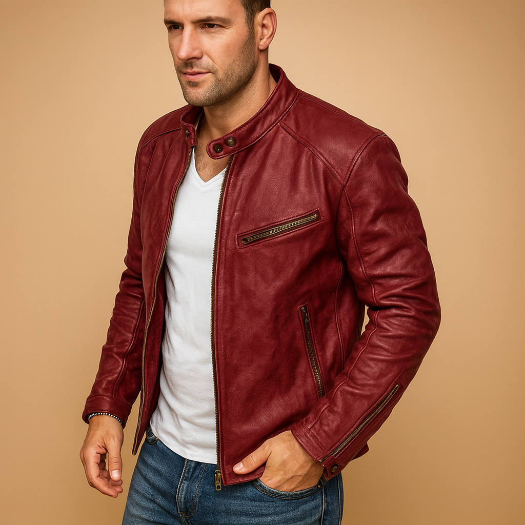 Waterproof Men's Motorcycle Jacket with Zip - Luxivelle