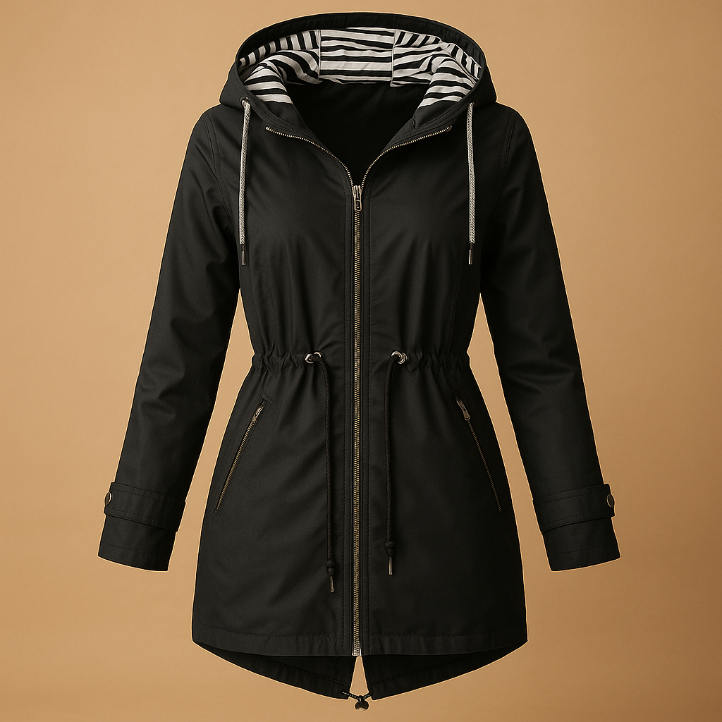 Waterproof Women's Rain Jacket with Adjustable Fit - Luxivelle