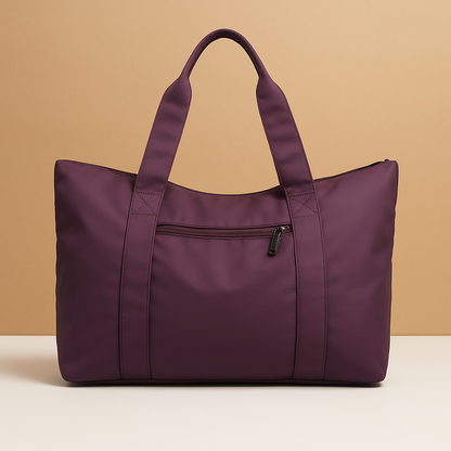 Waterproof travel shoulder tote bag for women with anti-theft pocket, zippered closure, and luggage strap—ideal for commuting, travel, and everyday style.