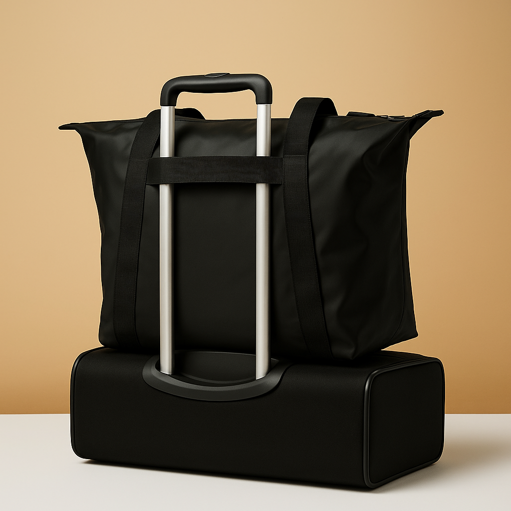Waterproof travel shoulder tote bag for women with anti-theft pocket, zippered closure, and luggage strap—ideal for commuting, travel, and everyday style.