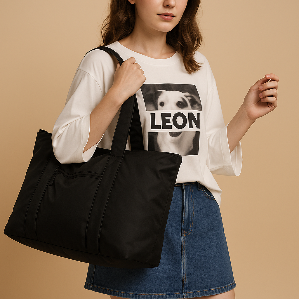 Waterproof travel shoulder tote bag for women with anti-theft pocket, zippered closure, and luggage strap—ideal for commuting, travel, and everyday style.