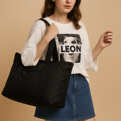 Waterproof travel shoulder tote bag for women with anti-theft pocket, zippered closure, and luggage strap—ideal for commuting, travel, and everyday style.