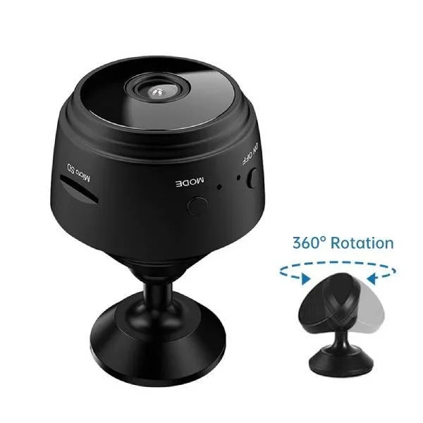 Waterproof wireless backup camera for RVs and trailers, black, with 360° bracket and night vision, enhances reversing safety.
