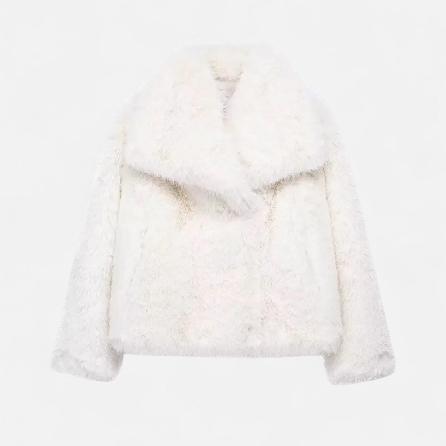 Short Puffer Winter Coat for Women with Faux Fur Collar