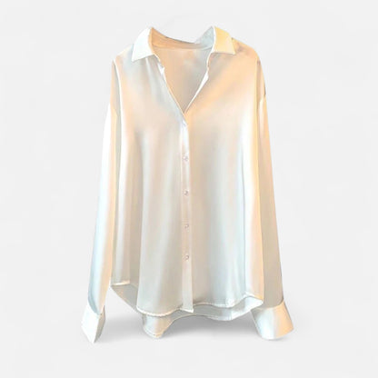 Ladies Elegant Silk Button Down Shirt