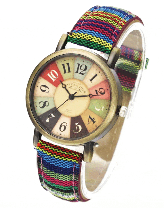 Classic Casual Watch with Blue Jeans Strap