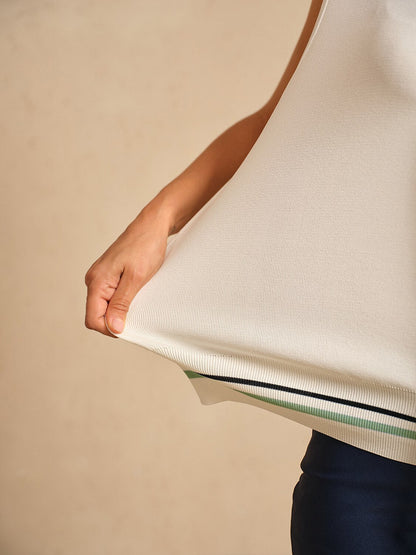 Classic Blue Cropped Tie Front Summer Top