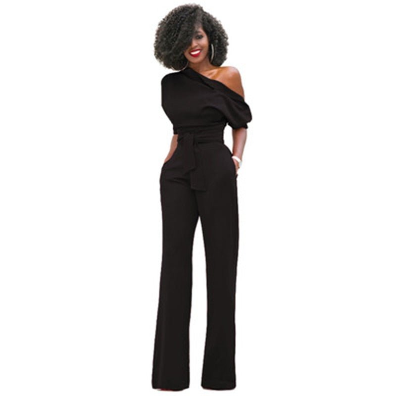 Ladies' Cold Shoulder One Piece Jumpsuit - Luxivelle