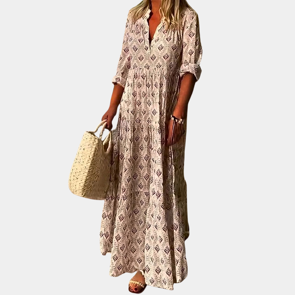 Relaxed Fit Floral Maxi Dress - Luxivelle