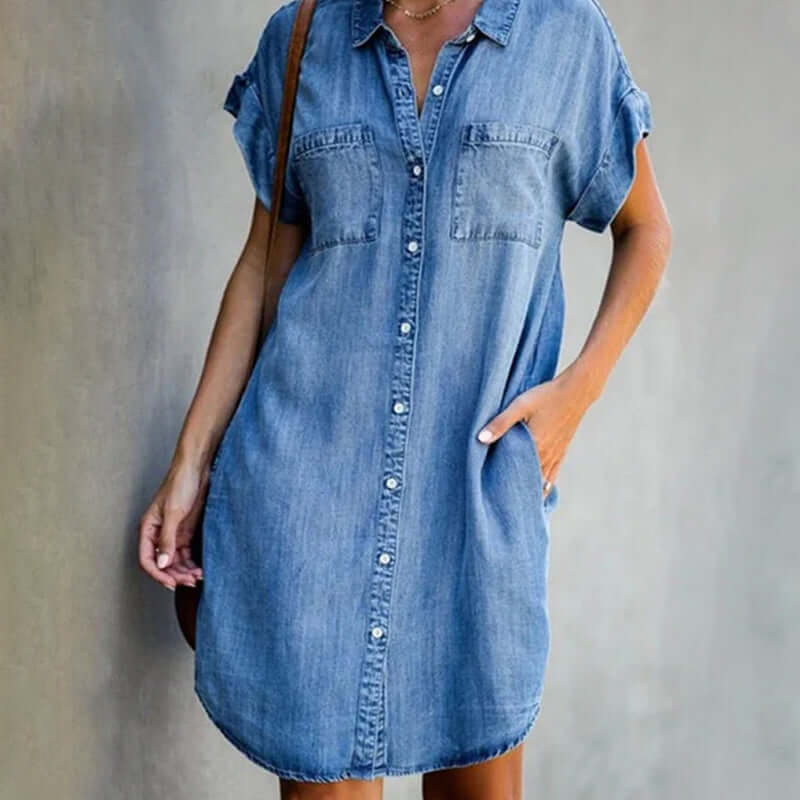 Casual Blue Jeans Dress for Women - Luxivelle
