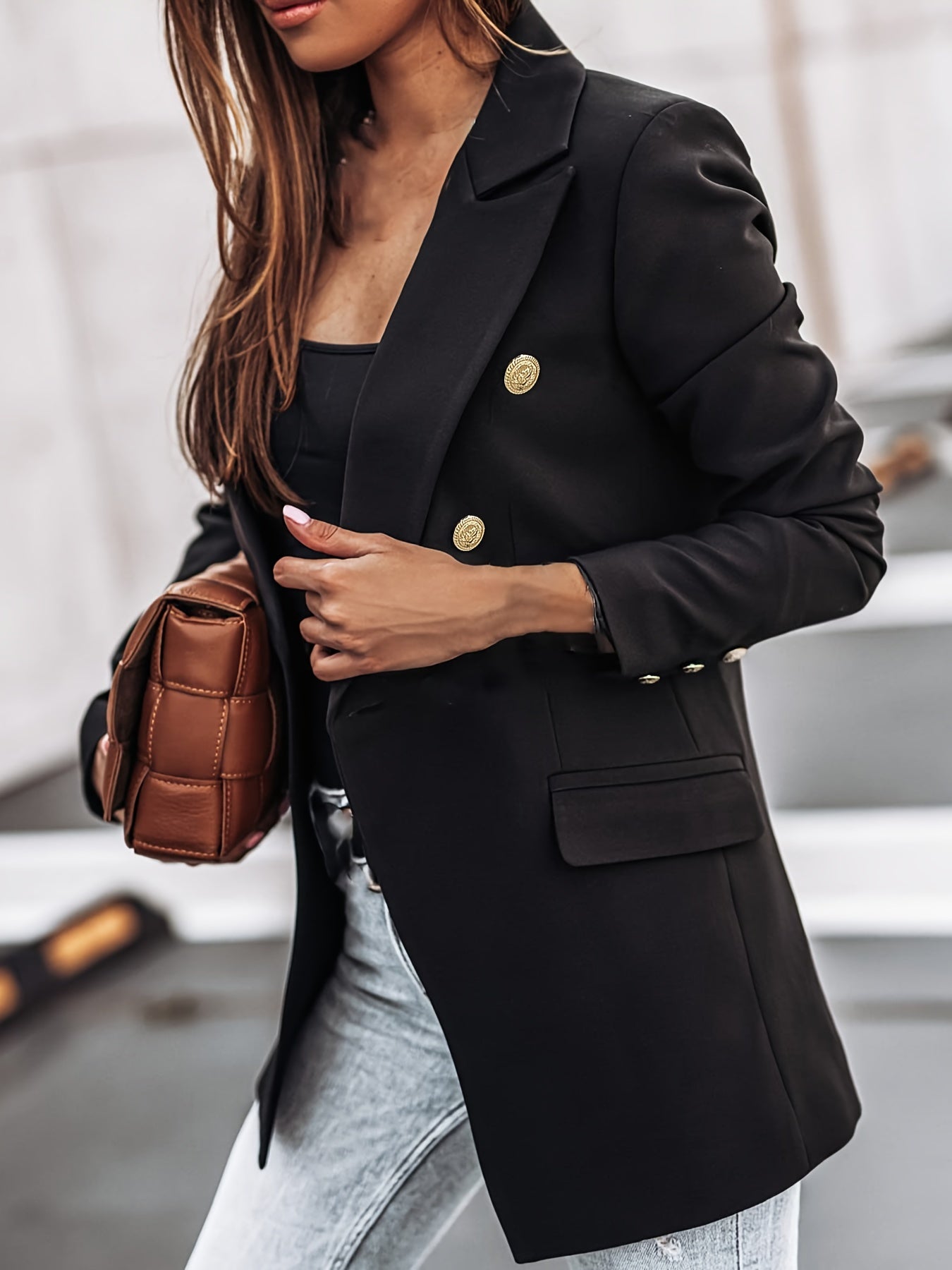 Classic Formal Ladies Double Button Blazer - Luxivelle
