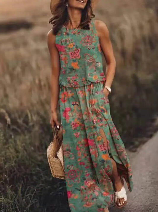 Chic Summer Sleeveless Maxi Dress - Luxivelle