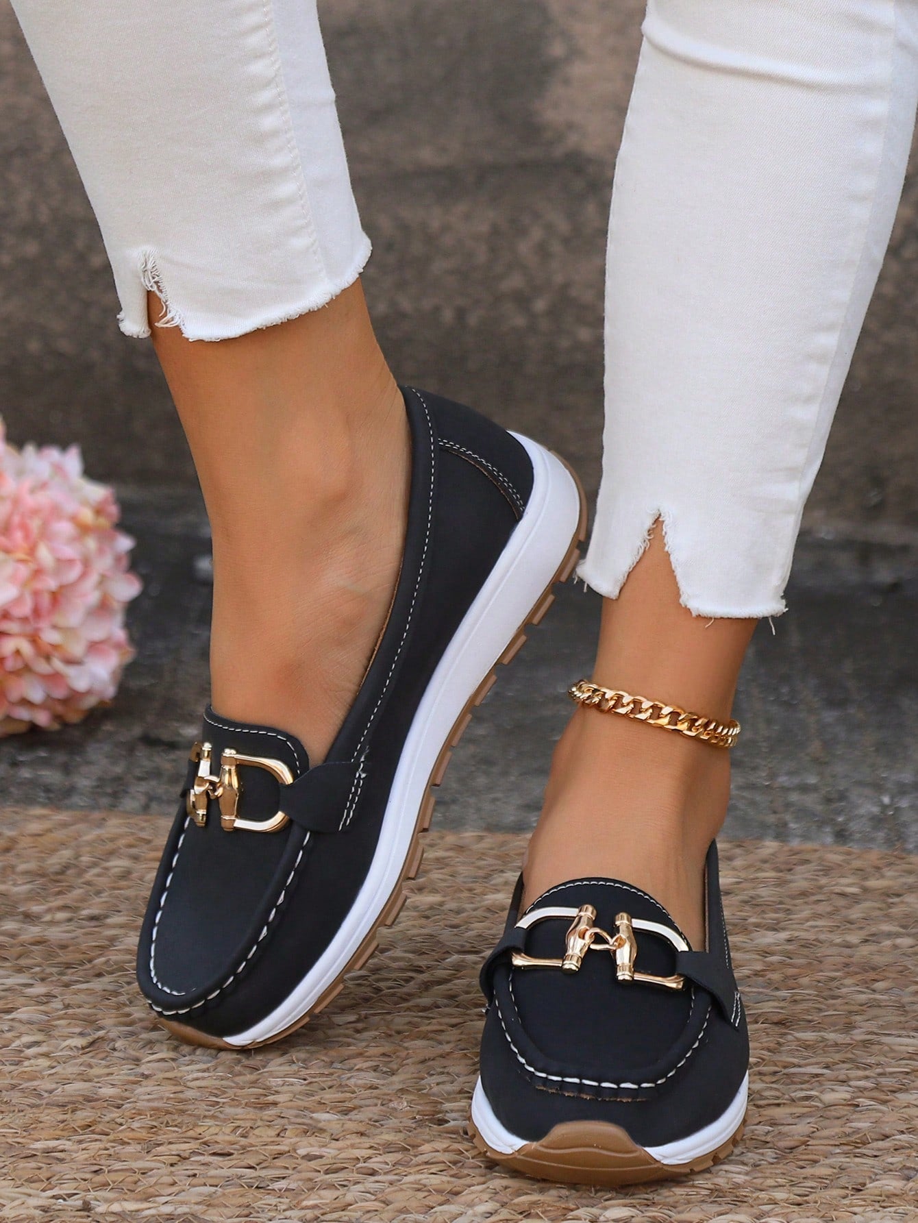 Comfortable Women's Slip On Loafers with Grip Sole - Luxivelle