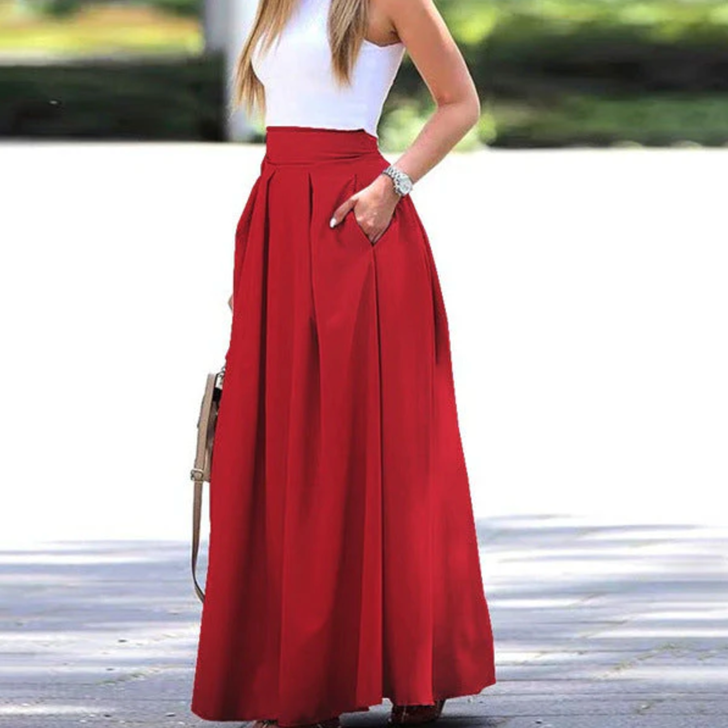 Comfortable Flowy Maxi Skirt for Women – Lightweight Fabric - Luxivelle