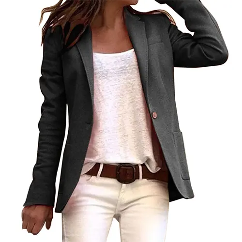 Classic Office Blazer for Women - Long Sleeve Jacket - Luxivelle