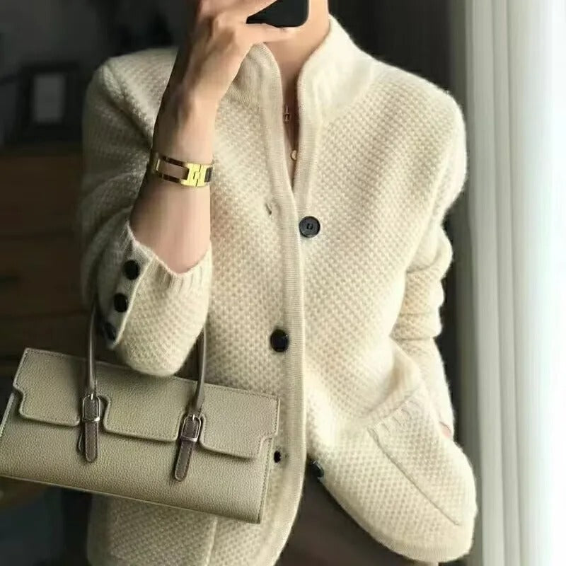 Cozy Women's Wool Sweater Jacket - Luxivelle